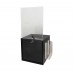 FixtureDisplays® Wooden Suggestion Box Donation Box Ballot Box Charity Box Fund-raising Box w/ Clear Acrylic Header 19251-BLACK